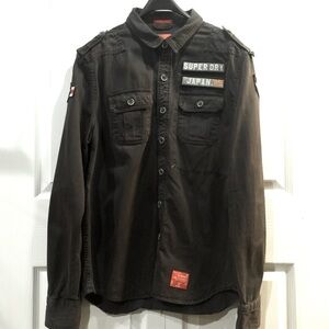 Superdry Button Up Army Shirt